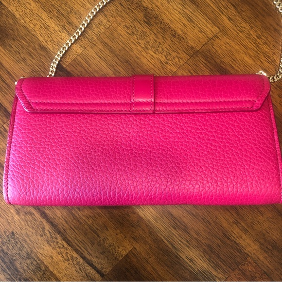 NEW $895 CHLOÉ Aby Long Leather Wallet on a Chain in Crimson Pink! - Picture 5 of 16